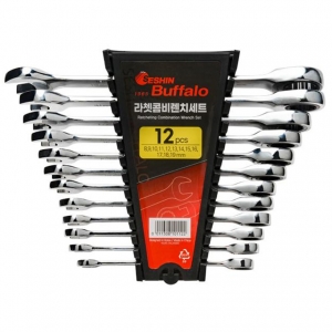 플렉시블 라쳇콤비렌치 세트 자동 깔깔이 스패너 기어 라쳇 렌치 12pcs