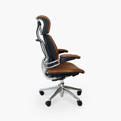 [Humanscale] Freedom Headrest, 베지터블 가죽+크롬 / Sold