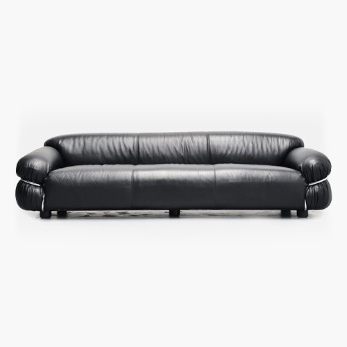 Sesann Sofa (Anline Black Leather)