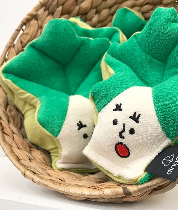 딩독 개지터블 노즈워크 상추 - 삑삑+바스락 간식 장난감
