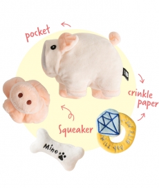 바잇미 돼지저금통 노즈워크 장난감 (삑삑/노즈워크/바스락)