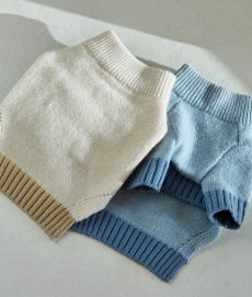 스몰스터프 TONE ON TONE LAMSWOOL SWEATER BLUE