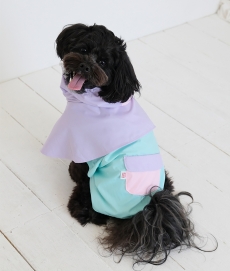 헤이제리 Color Block Poncho Raincoat [Cotton Candy]