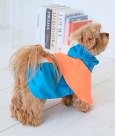 헤이제리 Color Block Poncho Raincoat [Orange Soda]