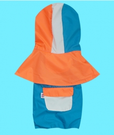 헤이제리 Color Block Poncho Raincoat [Orange Soda]