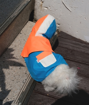 헤이제리 Color Block Poncho Raincoat [Orange Soda]