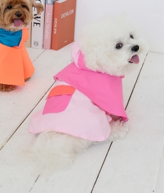 헤이제리 Color Block Poncho Raincoat [Pink Strawberry]