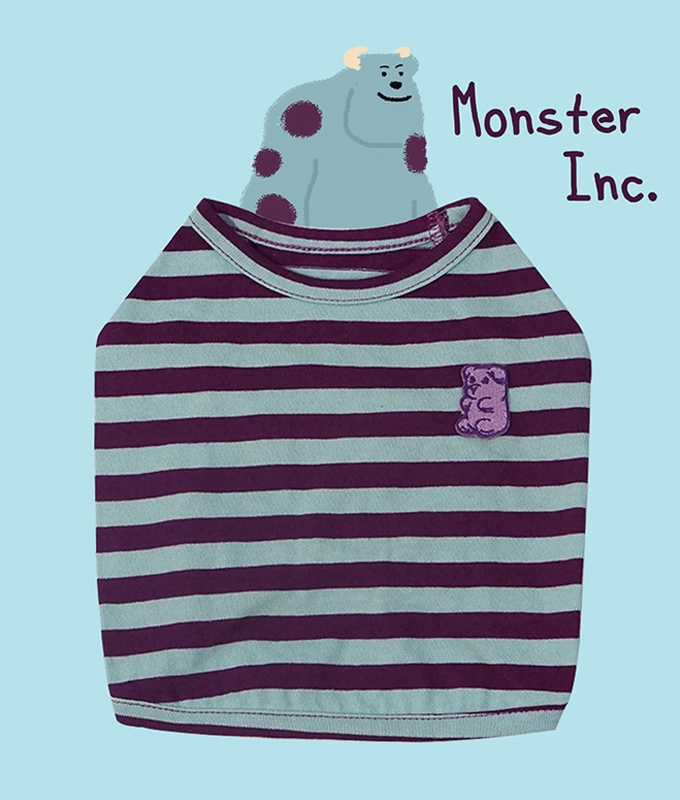 헤이제리 Cartoon Stripe Crop Top [Monster/Purplemint]