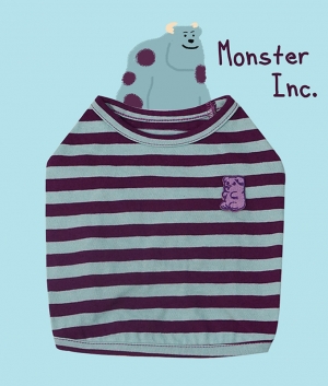 헤이제리 Cartoon Stripe Crop Top [Monster/Purplemint]