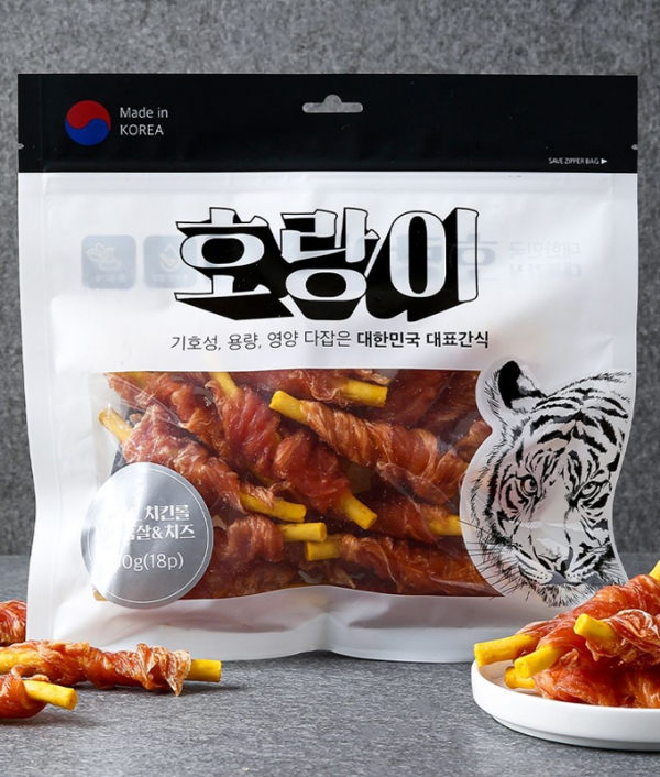 100% 국내산 호랑이 독 콜라겐 치킨롤 3종 180g (18p)