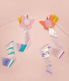 쥬아펫 고양이 장난감 대형 카샤카샤 나비 스틱 (컬러 랜덤)