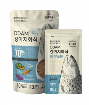 오담 그레인프리 강아지 화식 피부&눈건강 연어와 흰살생선 1kg (100g*10개)