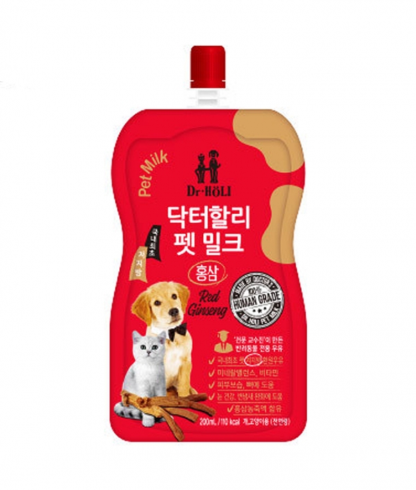 닥터할리 강아지 고양이 펫밀크 홍삼 200ml 10개입