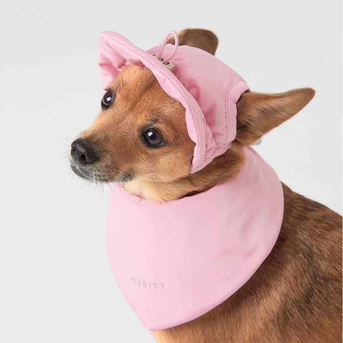 페딕트 패딩 강아지 모자 겨울 썬캡 핑크