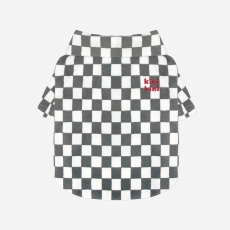 키니키니 CHECKERBOARD COLLAR TSHIRT-GRAY(카라티)