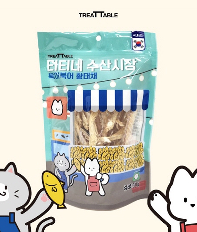 트릿테이블 건조간식 티티네 수산시장 북어북어 황태채 50g