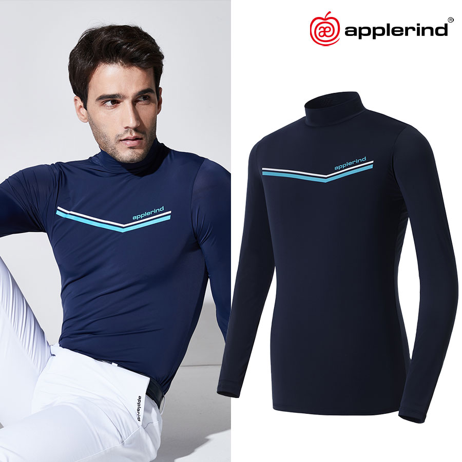 남성 시그니처 쿨메이트 투톤라인 H넥 골프 이너웨어 HISMTS05