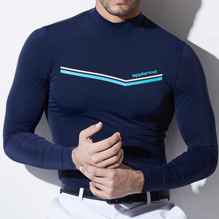 남성 시그니처 쿨메이트 투톤라인 H넥 골프 이너웨어 HISMTS05