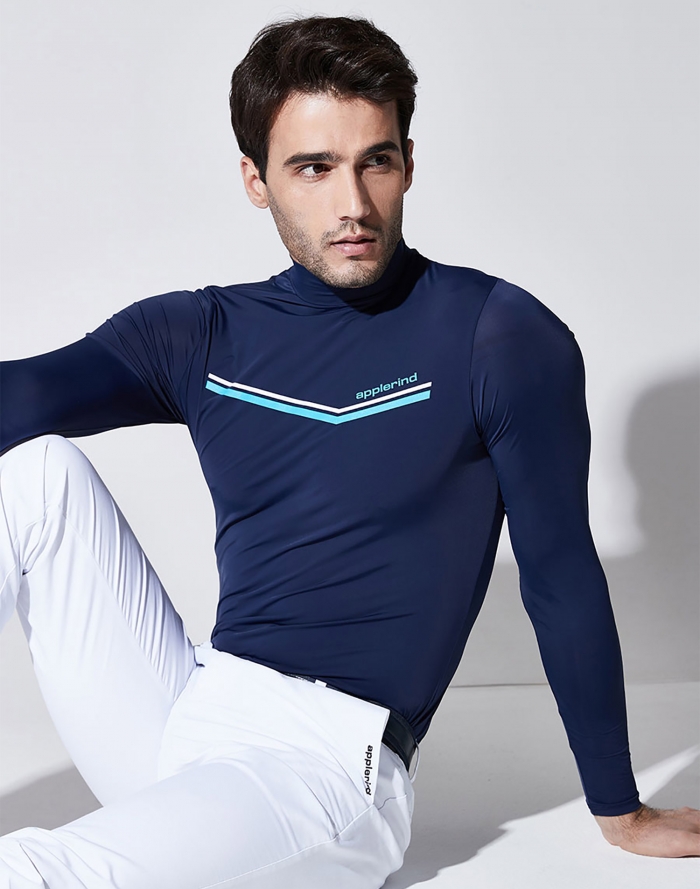 남성 시그니처 쿨메이트 투톤라인 H넥 골프 이너웨어 HISMTS05