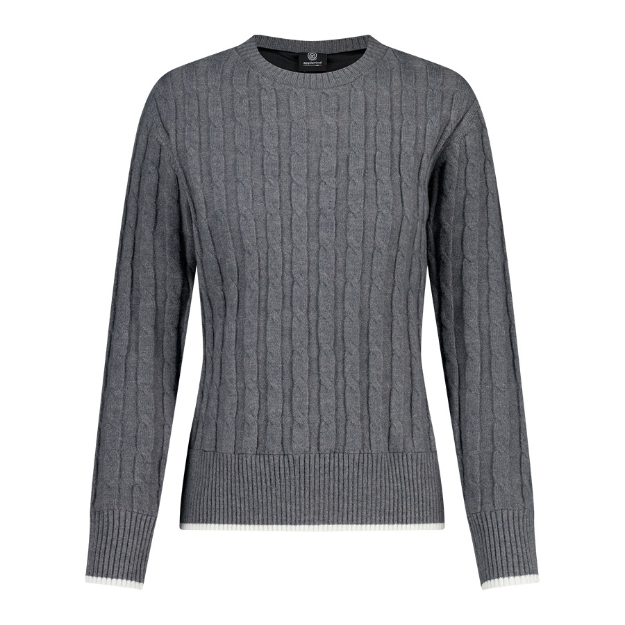 울혼방 방풍 꽈배기 여성 골프 니트