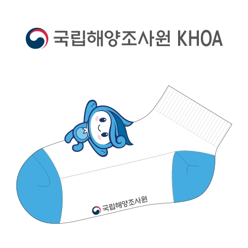 국립해양조사원 KHOA의 아동 스니커즈양말 제작사례.