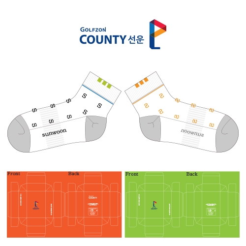 골프존카운티_선운의 남, 여 골프양말 2족 선물세트 제작사례.