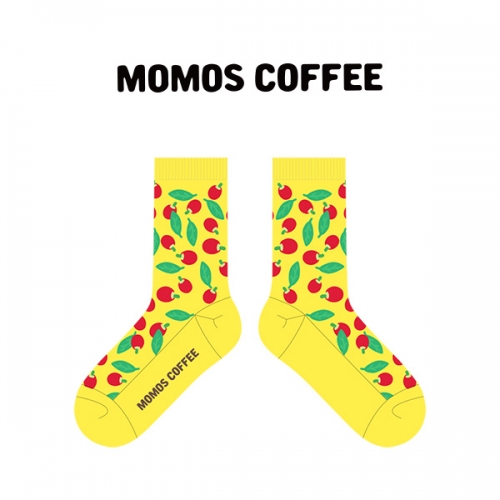 MOMOS COFFEE_모모스 커피의 남, 여 패션 장목양말 제작사례.