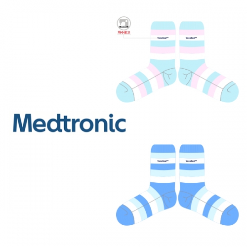 메드트로닉 코리아의 수면 자수양말 제작사례.