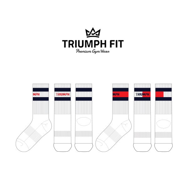 트라이엄프핏_TRIUMPH FIT의 남, 여 공용 스포츠 장목양말 제작사례.