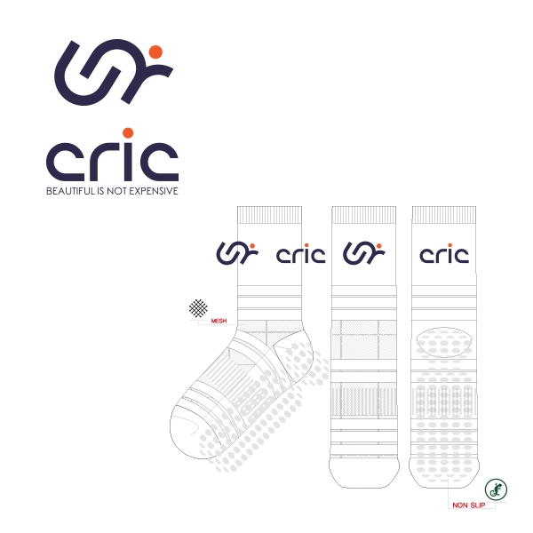 CRIC_크릭의 남, 여 스포츠 논슬립 장목양말 제작사례.