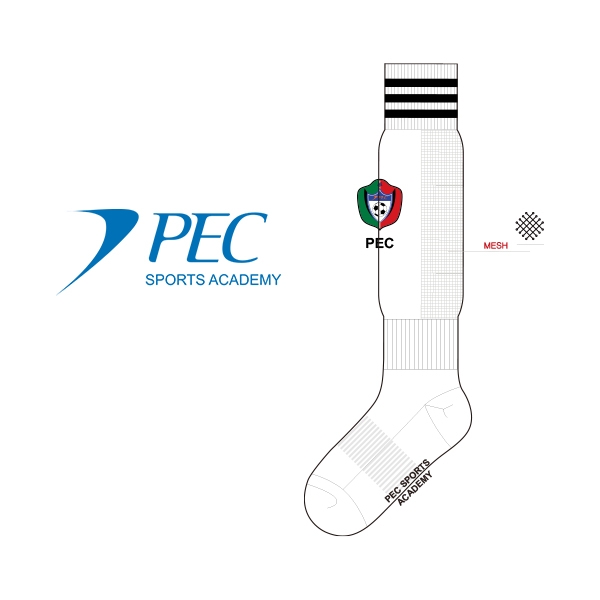 PEC 스포츠 아카데미_PEC SPORTS ACADEMY 의 아동 축구 니삭스 제작사례.