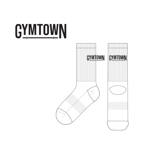 짐타운_GYMTOWN 의 남, 여 공용 스포츠 장목양말 제작사례.