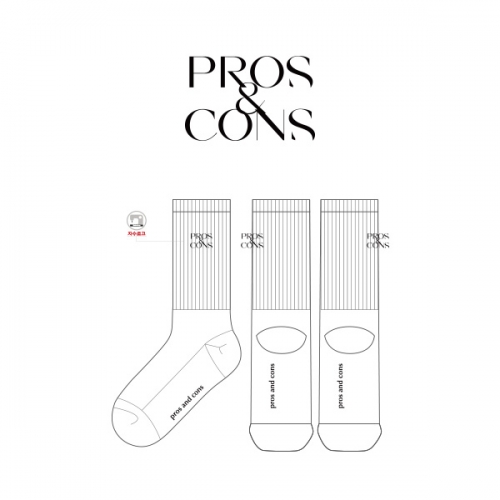 프로스앤콘스_PROS&CONS 의 남, 여 공용 패션 자수 장목양말 제작사례.