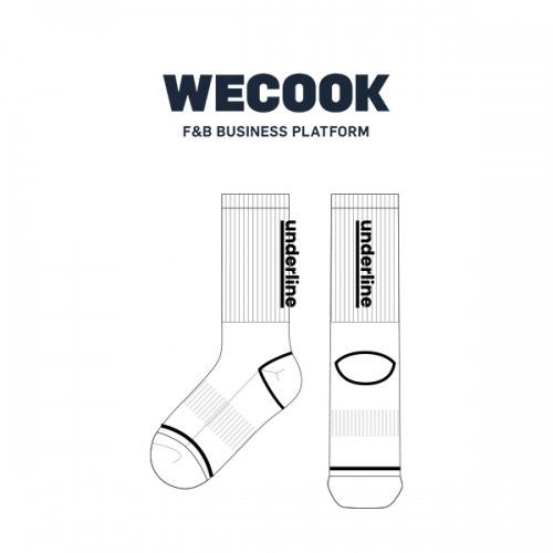 위쿡(WECOOK)_언더라인(UNDERLINE)의 남, 여 공용 스포츠 장목양말 제작사례.