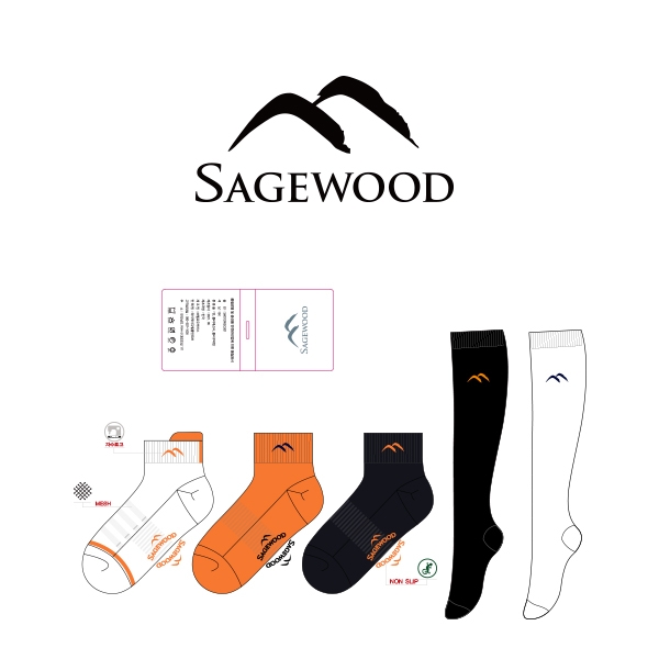 홍천 세이지우드CC _SAGEWOOD 의 남, 여 논슬립, 자수, 메쉬 스포츠 발목양말 및 니삭스 제작사례.