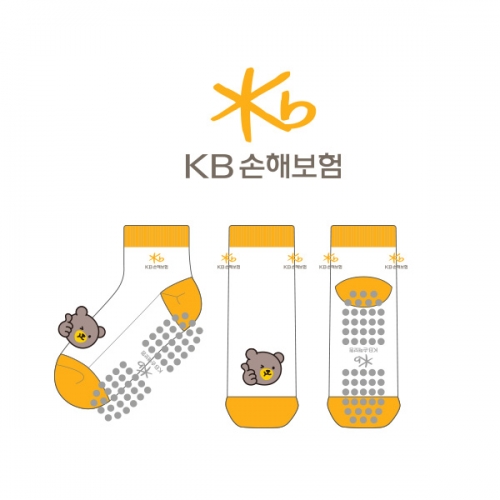 KB손해보험_KB INSURANCE의 남, 녀 공용 논슬립 패션 발목양말 제작사례