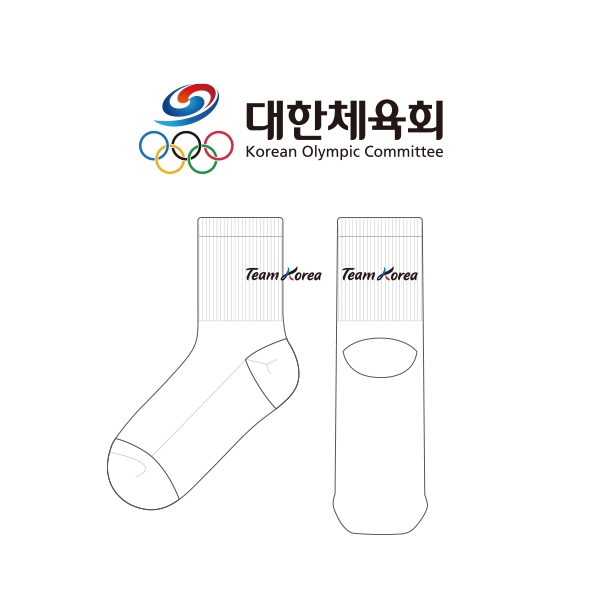 대한체육회 국가대표선수촌_Korean Olympic Committee_의 남, 녀 공용 패션 중목양말 제작사례_2차