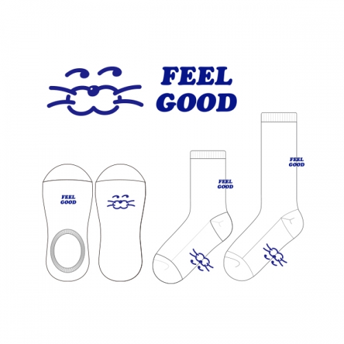 필굿_Feel Good의 남, 녀 공용 패이크삭스, 중목양말, 장목양말 제작사례