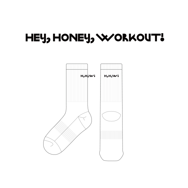 헤이허니워크아웃_Hey, Honey, Workout!의 남, 녀 공용 스포츠 장목양말 제작사례