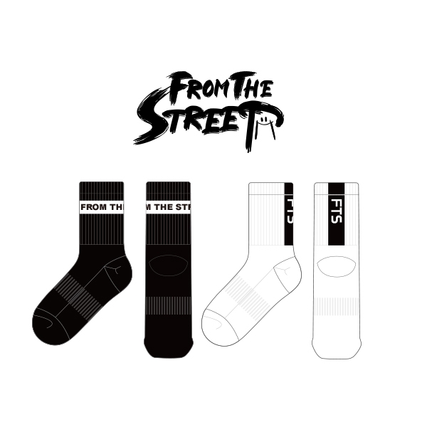 프롬더스트릿_FROM THE STREET의 남, 녀 공용 스포츠 중목양말 제작사례