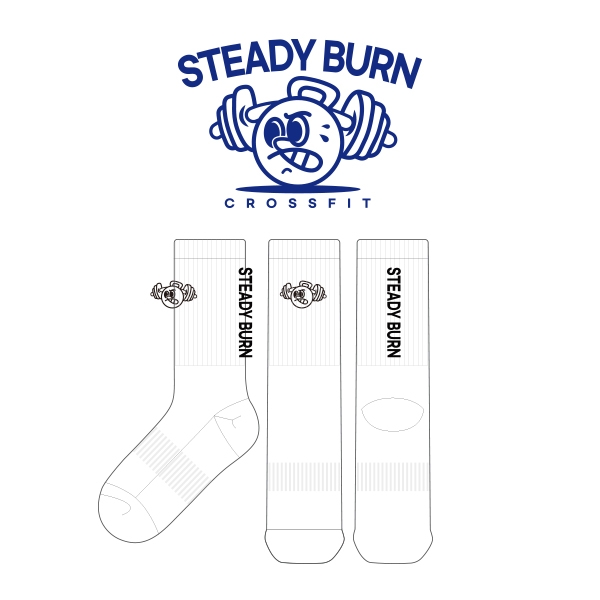 크로스핏 스테디번_STEADY BURN의 남, 녀 공용 스포츠 장목양말 제작사례