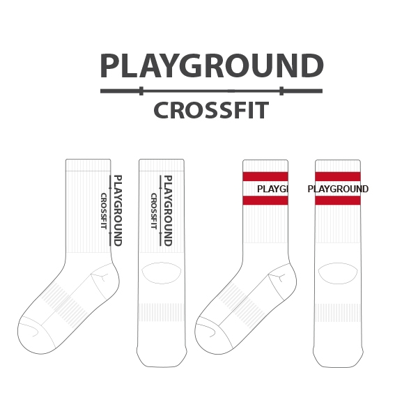 크로스핏 플레이그라운드_PLAYGROUND CROSSFIT의 남, 녀 공용 스포츠 장목양말 제작사례