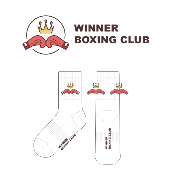 위너복싱클럽_WINNER BOXING CLUB의 남, 녀 공용 스포츠 중목양말 제작사례