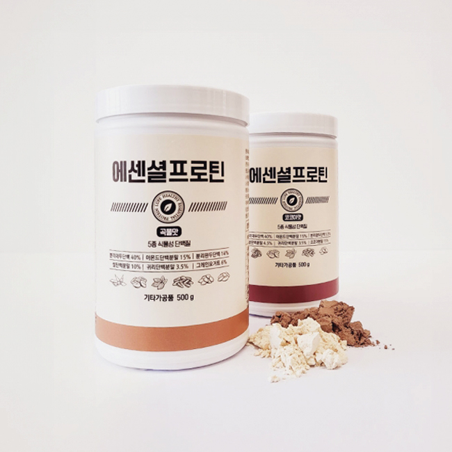 에센셜프로틴 식물성 단백질 (곡물맛,코코아맛) 500g