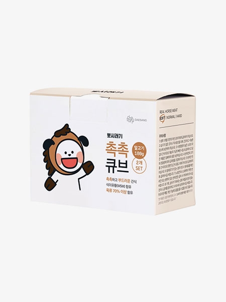 뽀시래기 촉촉큐브 국내산 말고기 180g 2개입