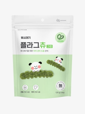 뽀시래기 치석제거 껌 플라그츄 그린 6개입 (관절 건강)