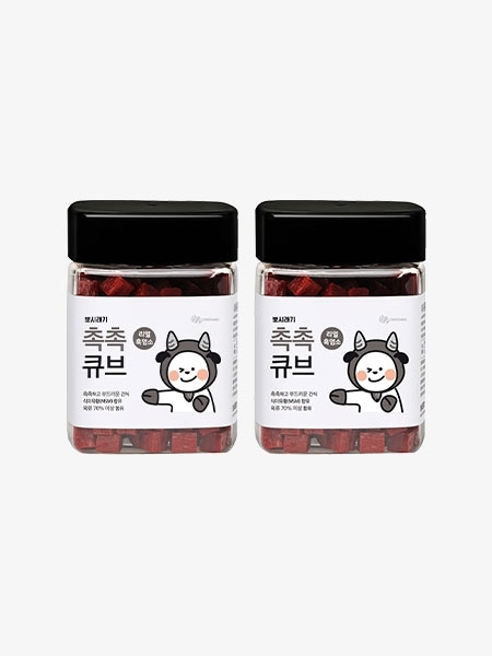 (2개세트) 뽀시래기 촉촉큐브 국내산 흑염소 180g 2개입