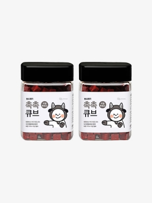 (2개세트) 뽀시래기 촉촉큐브 국내산 흑염소 180g 2개입