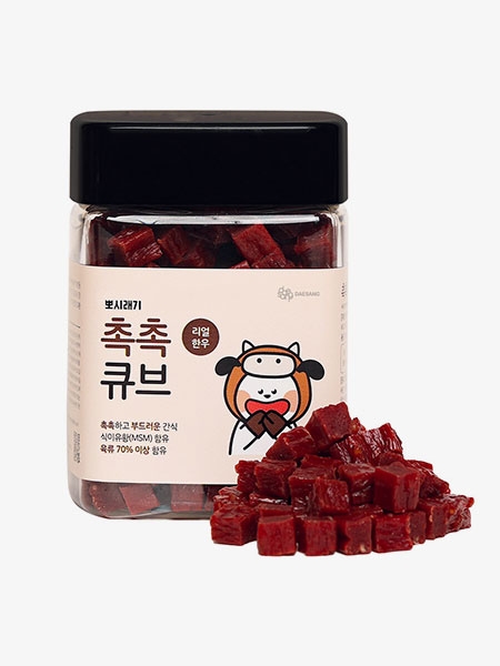 (2개세트) 뽀시래기 촉촉큐브 국내산 한우 180g 2개입