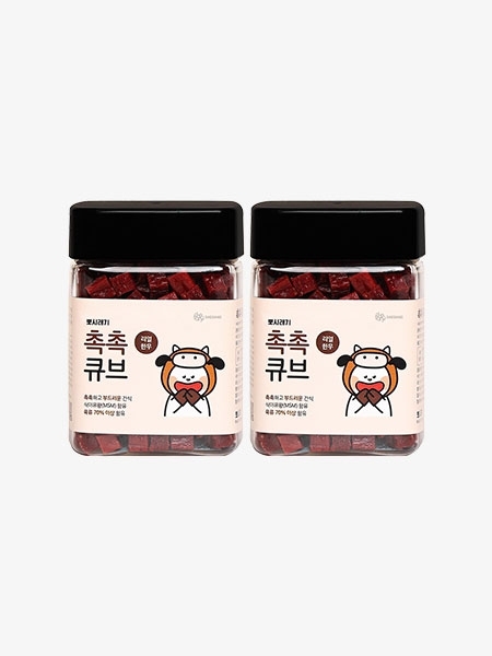 (2개세트) 뽀시래기 촉촉큐브 국내산 한우 180g 2개입